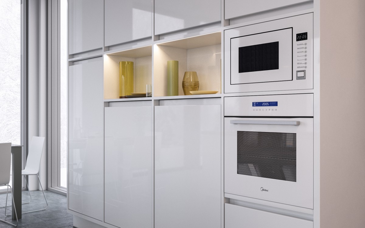 Кухня с белой техникой поможет создать неповторимый и современный дизайн интерьера Белый цвет имеет огромное количество оттенков, начиная от белоснежно-альпийских и заканчивая серыми оттенками