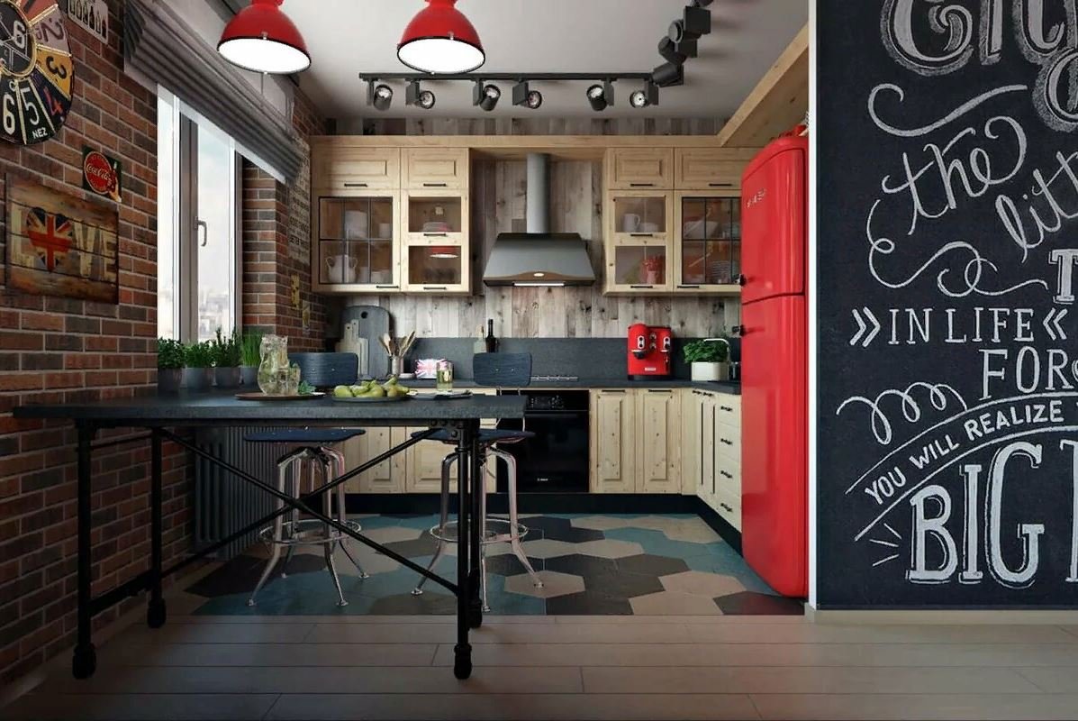 Кухня в стиле лофт в квартире: фото и идеи дизайна
