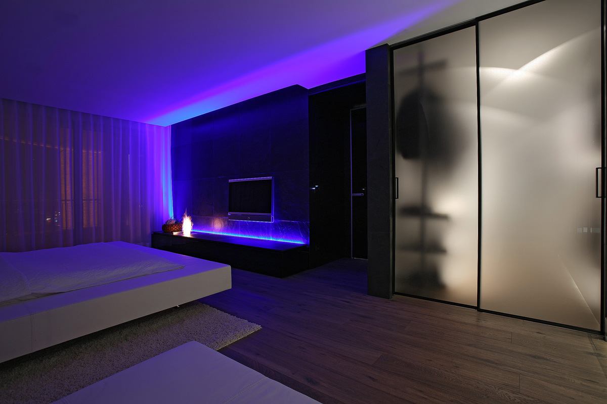 Подсветка стен из гипсокартона светодиодная, неоновая или точечная, декоративные светильники и ленты для ниш в интерьере спальни, кухни, коридора и ванной