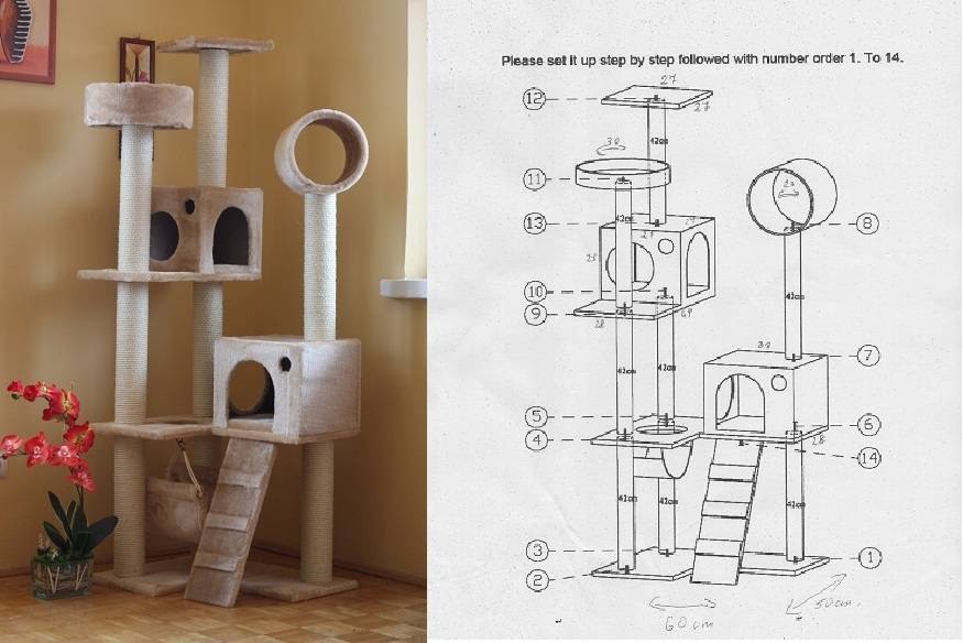 Как сделать домик для кота своими руками - чертежи и фото
