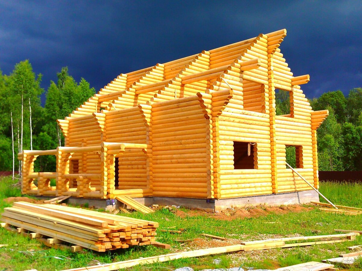 Строим эксклюзивный каркасно-бревенчатый дом