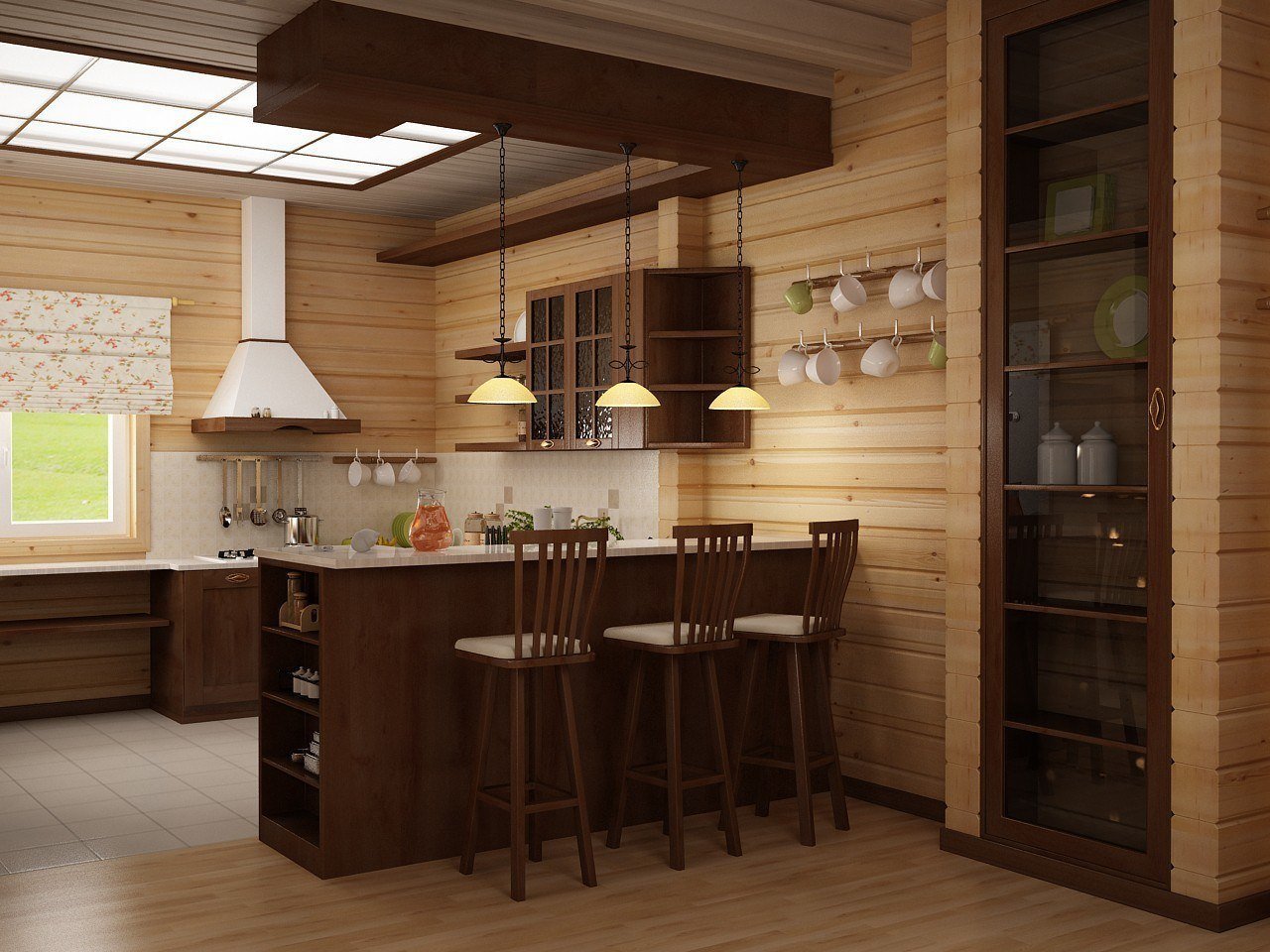Кухня в деревянном доме: дизайн в бревенчатом стиле и отделка своими руками, как выбрать панели и деревянные рейки, материалы для интерьера