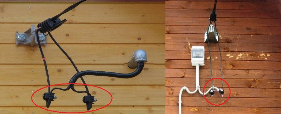 Монтаж сип кабеля от столба к дому