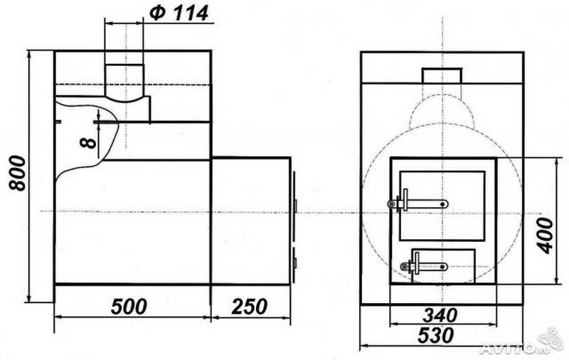 Чертеж печки горыныч 3
