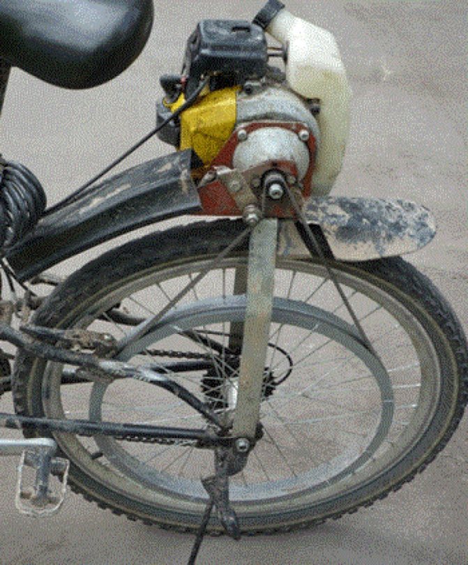 Изготовление с мотором от триммера — велосипеда и самоката