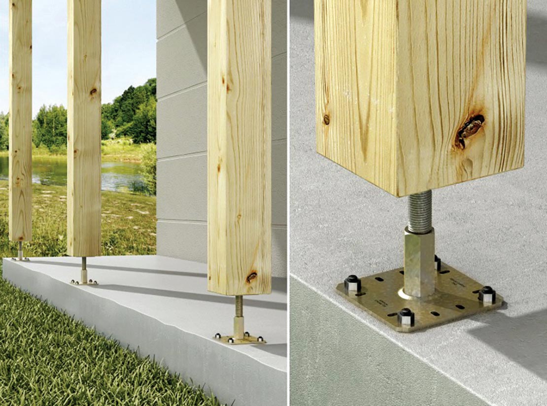 Как закрепить деревянный столб к бетону — 4 способа установки