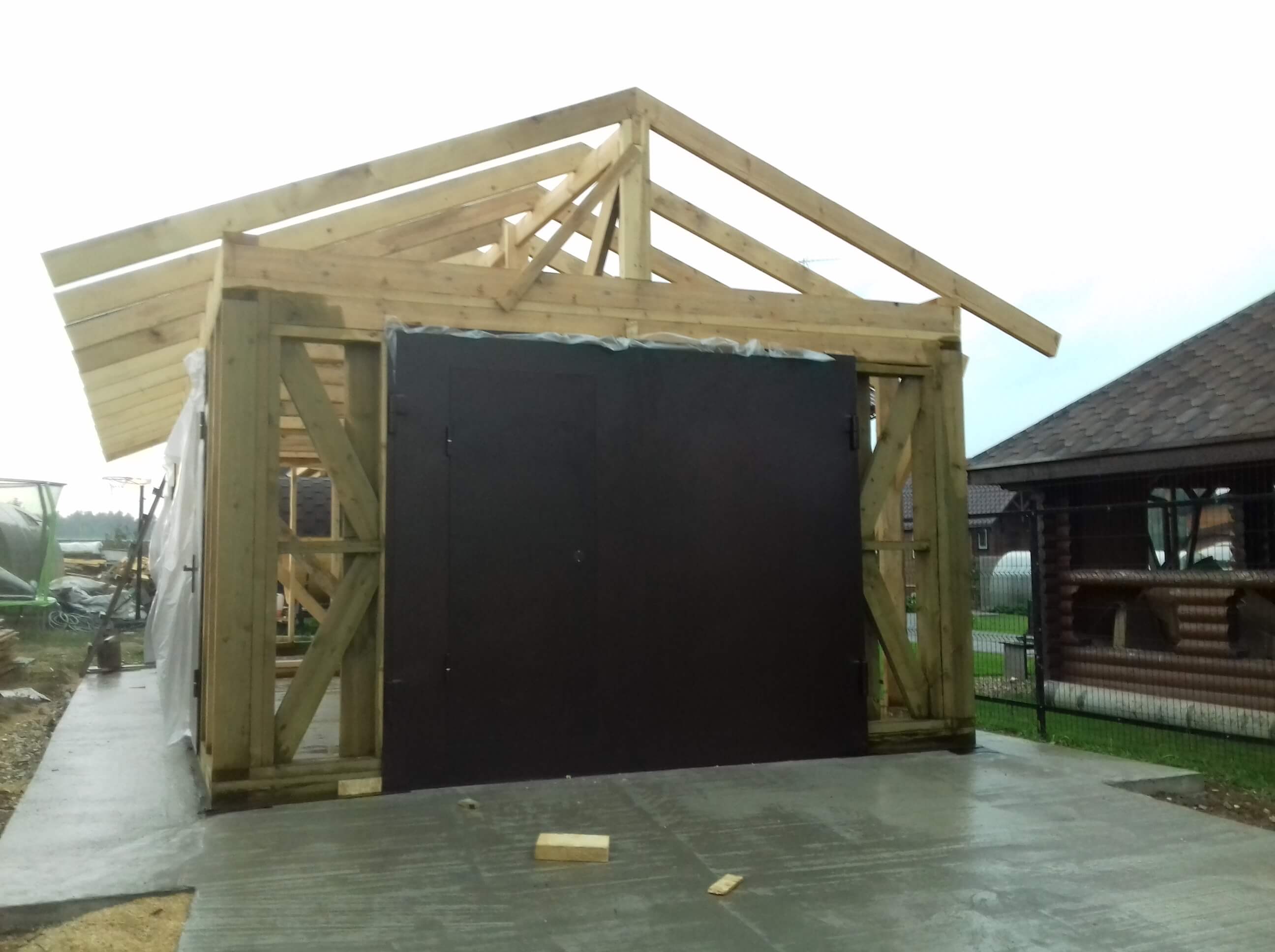 Строим каркасный гараж своими руками на даче быстро и недорого: инструкции +видео мастеров
