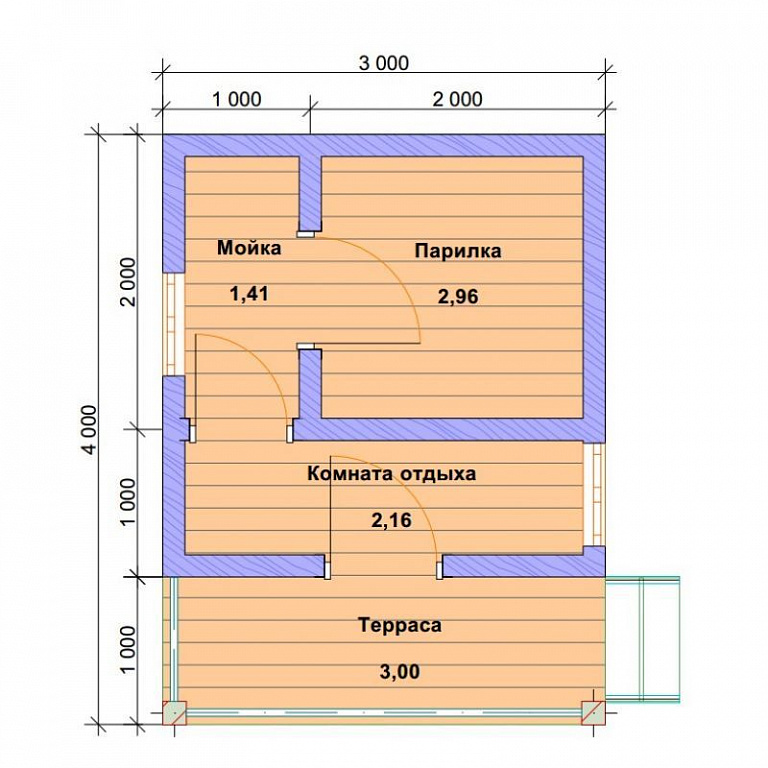 Планировка и проектирование бани с размерами 3х3, 3х4 и 4х4: хитрости при зонировании пространства