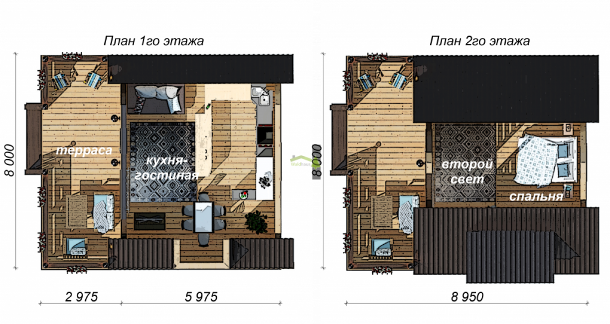 Проект дома афрейм 6 на 8