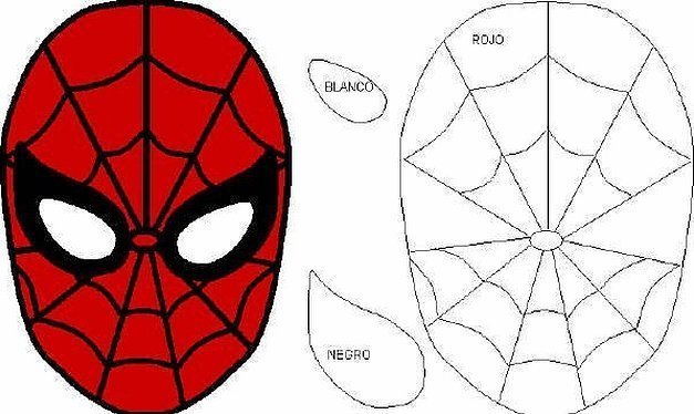 Человек паук маска из бумаги. как сделать маску человека-паука из бумаги, ткани, картона, шапки своими руками: выкройки, схемы, шаблоны