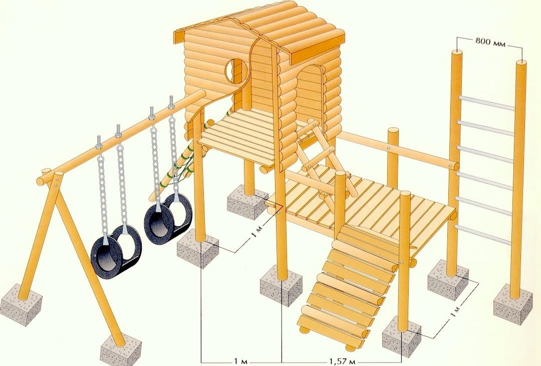 Детские площадки из дерева своими руками чертежи и схемы