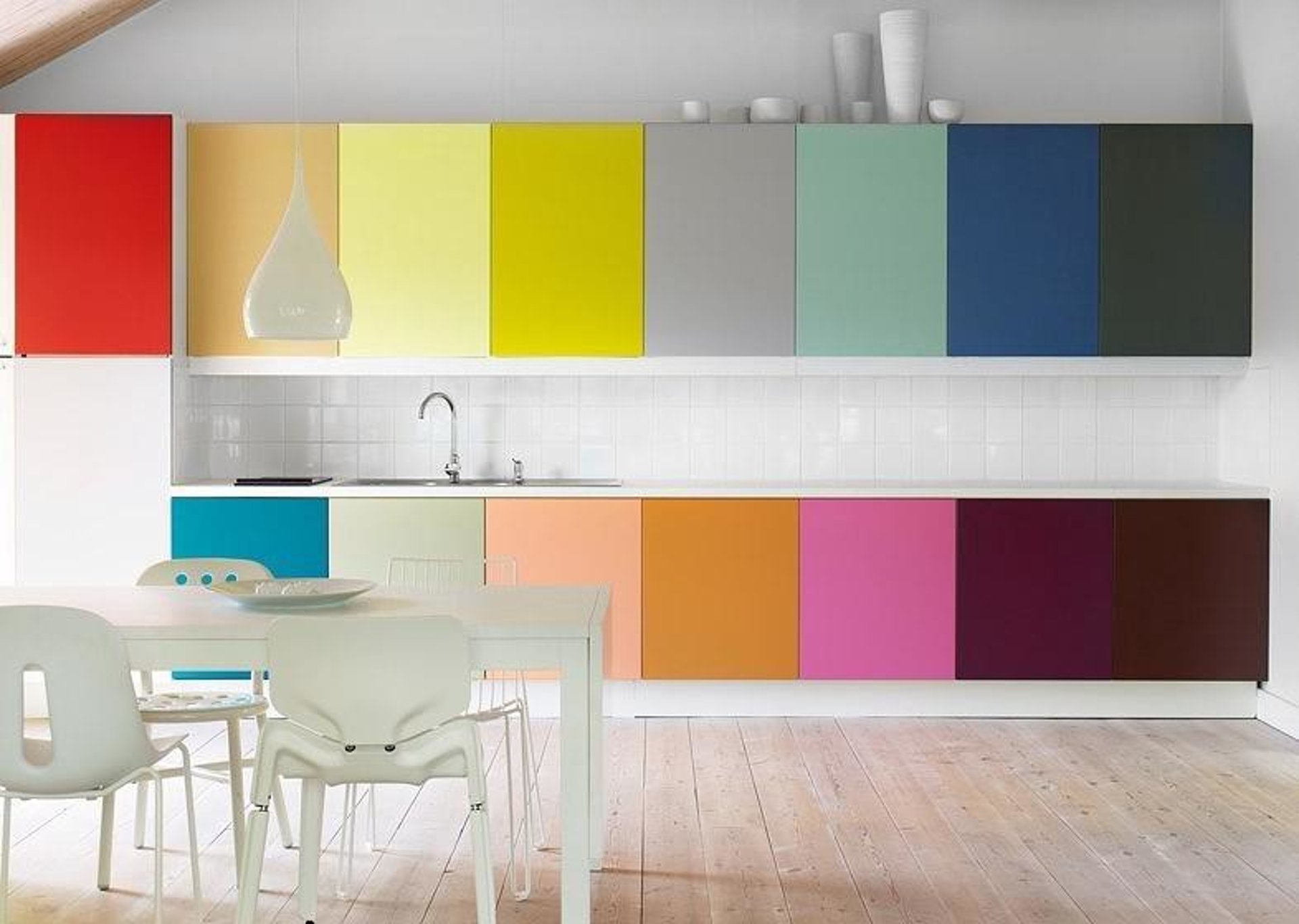разноцветные кухни в интерьере фото