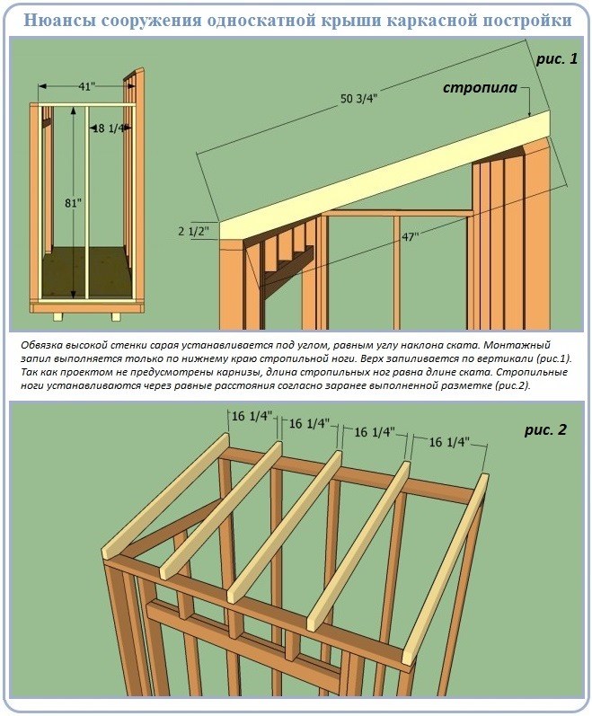 Как построить каркасный сарай своими руками с односкатной крышей